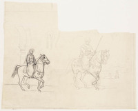 KT 1692
<br/>
Twee schetsen van oosterse ruiter te paard
<br/>
<em>Famars Testas, Willem de (1834-1896)</em>